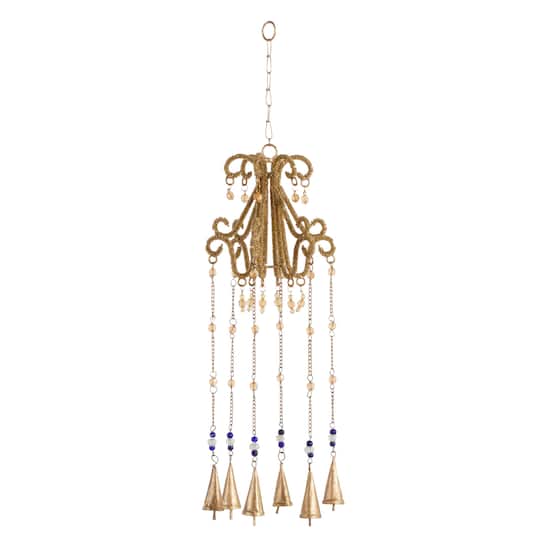 31&#x22; Gold Metal Eclectic Chandelier Wind Chime